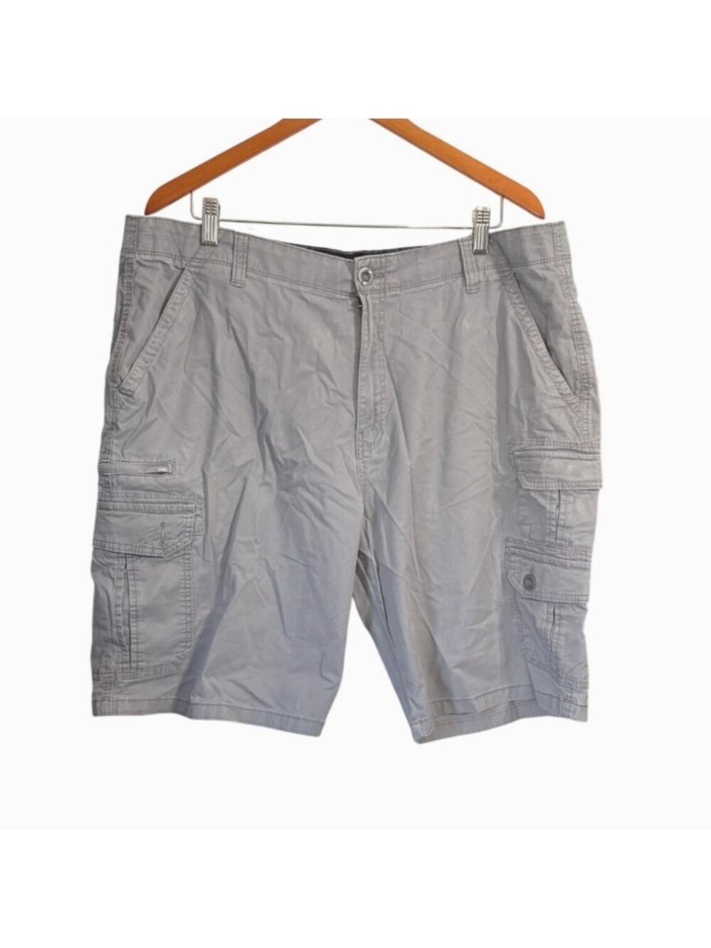 Iron Flex Mens Cargo Shorts Size 40 Gray With Pockets